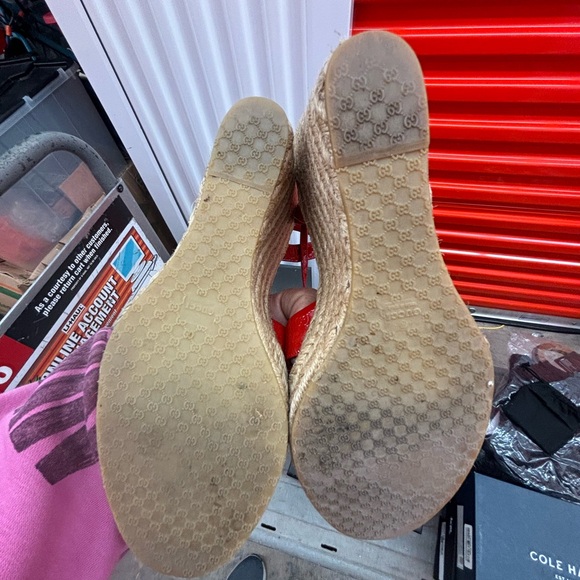 Gucci Red Women's Strappy Wedges - Picture 7 of 12